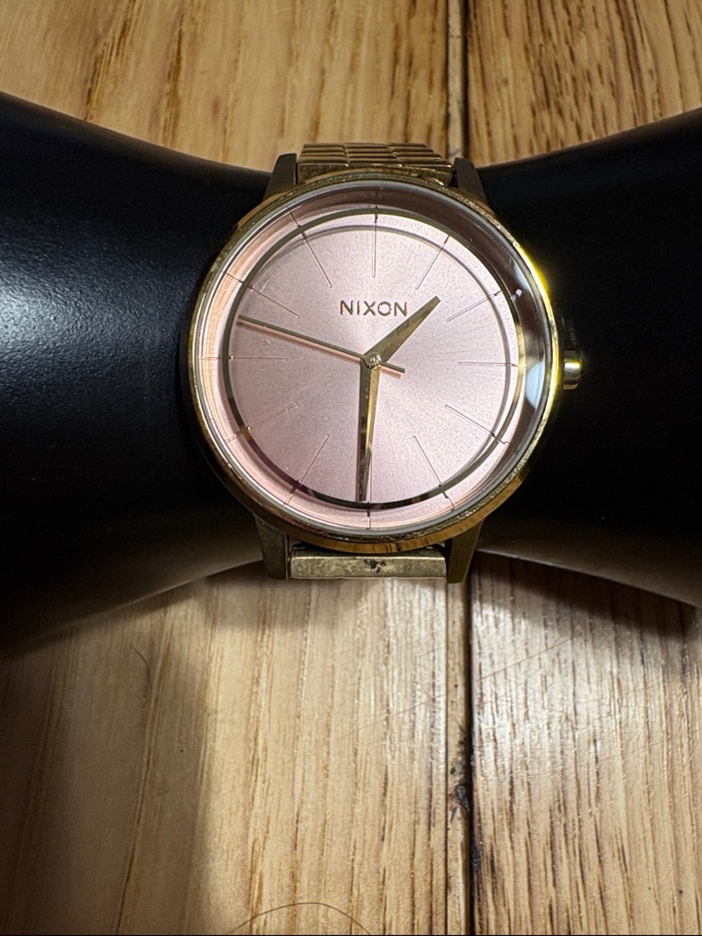 Nixon Women's Gold Case Pink Dial Bracelet Watch